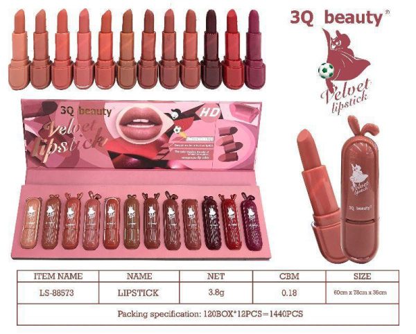 3Q Beauty Velvet Lipsticks Set of 12 Colors